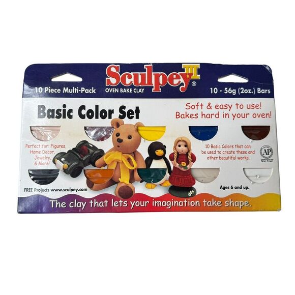 Polyform Sculpey III Oven-Bake Clay 2oz 10/Pkg-Classic‎ Collection - Picture 1 of 6